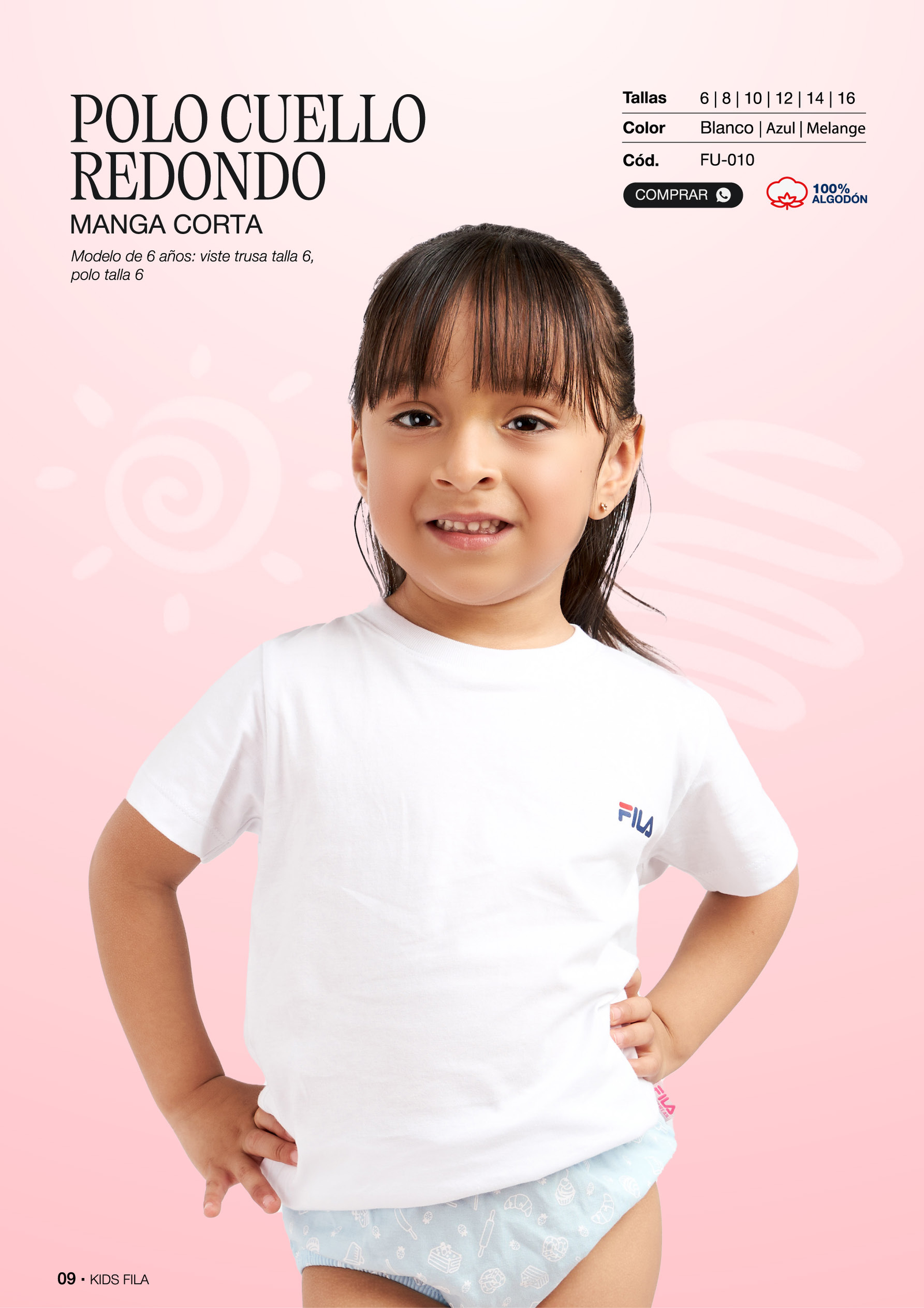 Fila FU-010 - Polo cuello redondo manga corta